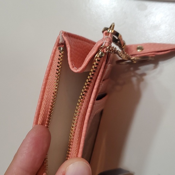 NWT Sienna Mae card / Coin Wristlet. Light orange shade. Vegan leather (faux). - Picture 3 of 8